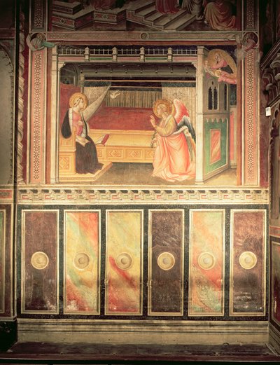 Annunciation, in the Cappella del Sacro Cingolo by Agnolo Gaddi